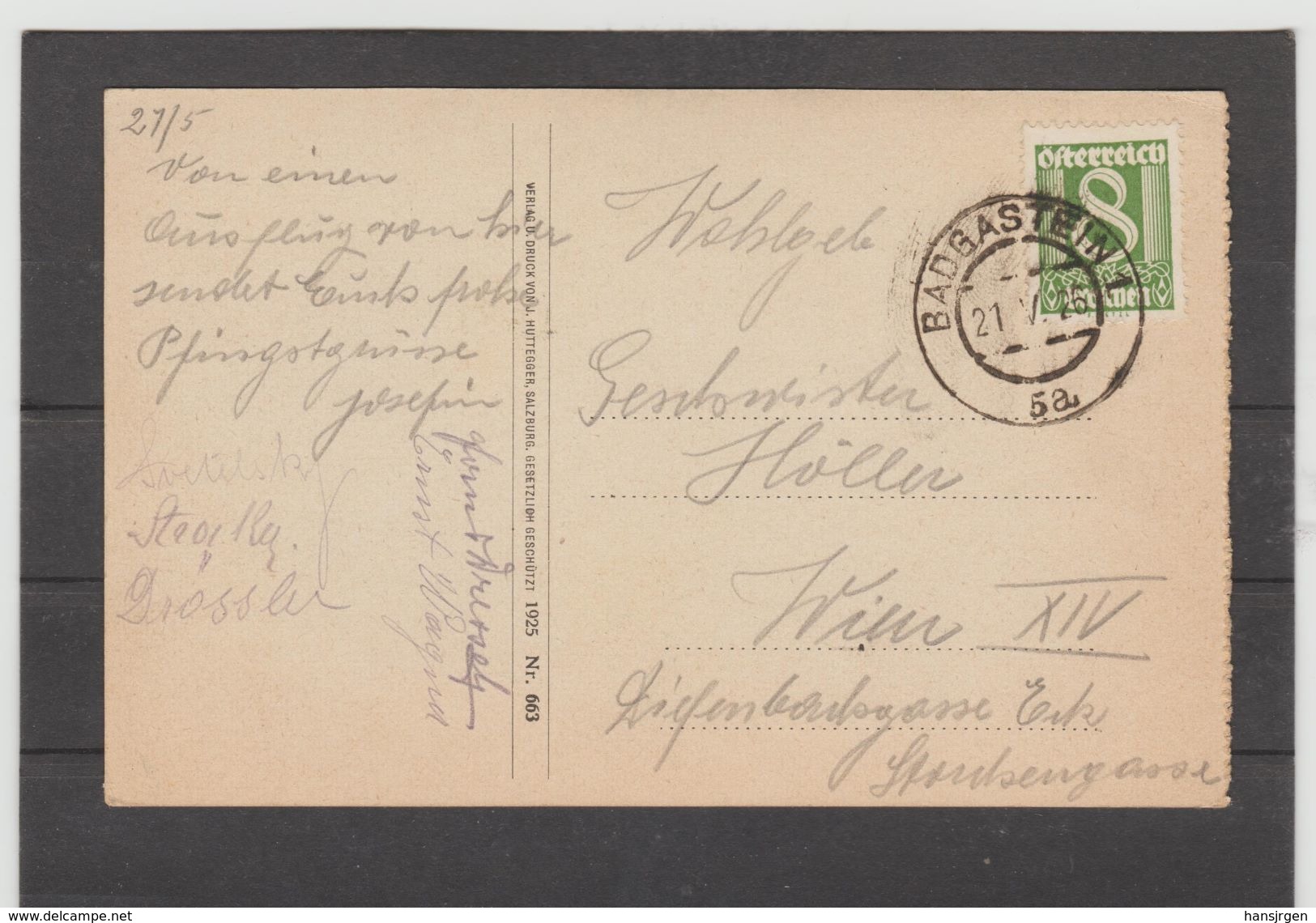 PRW158 POSTKARTE JAHR 1925 BÖCKSTEIN GEBRAUCHT SIEHE ABBILDUNG - Böckstein