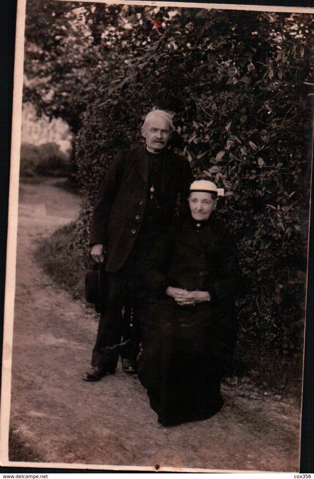 CPA CARTE PHOTO Couple De Personne Âgé , Photo DELASSALLE & CORON à CAEN - Caen