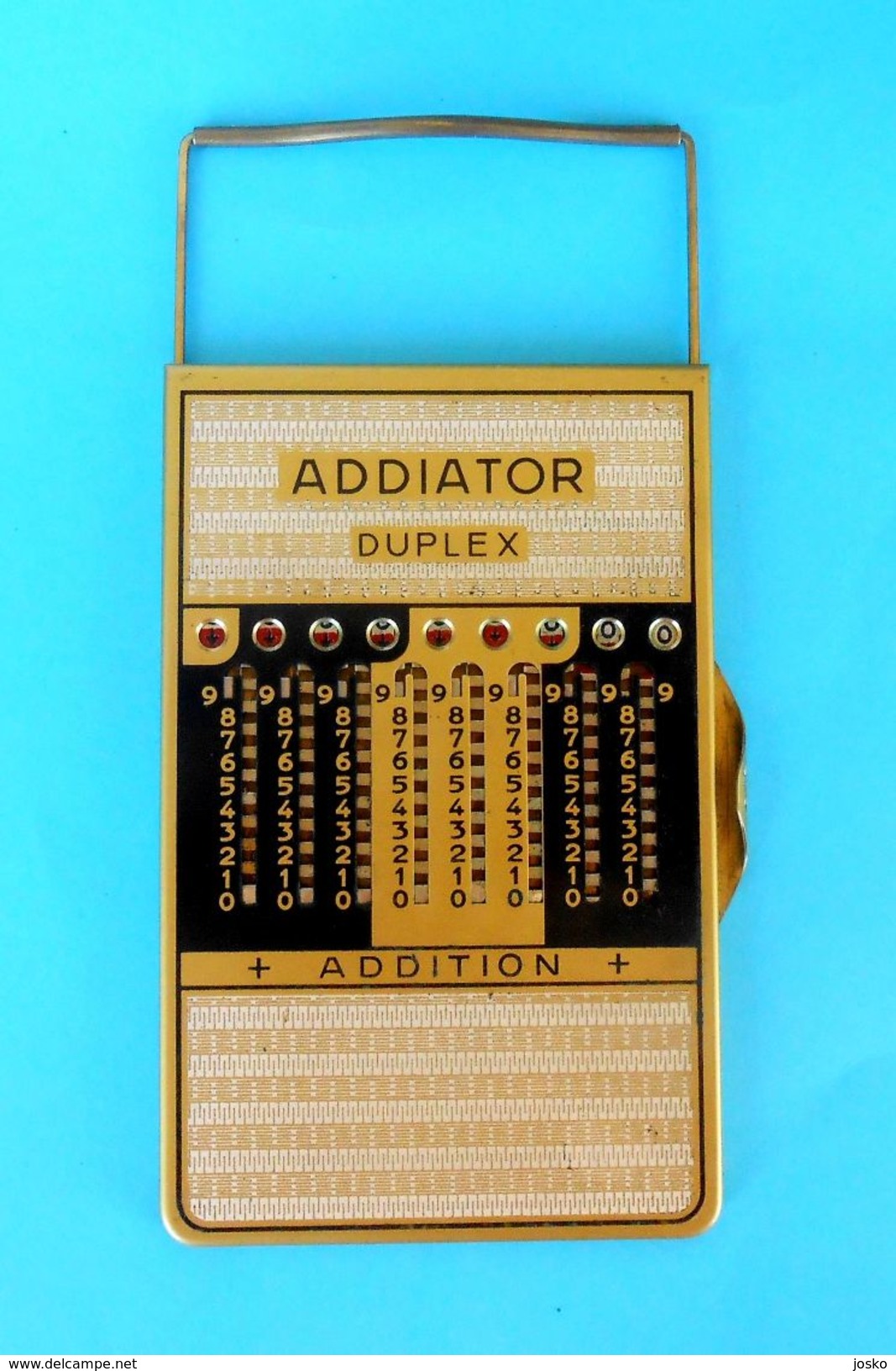 ADDIATOR DUPLEX ... Germany Antique Brass Calculator In Case + Pen + Instructions * PERFECT CONDITION - Other & Unclassified