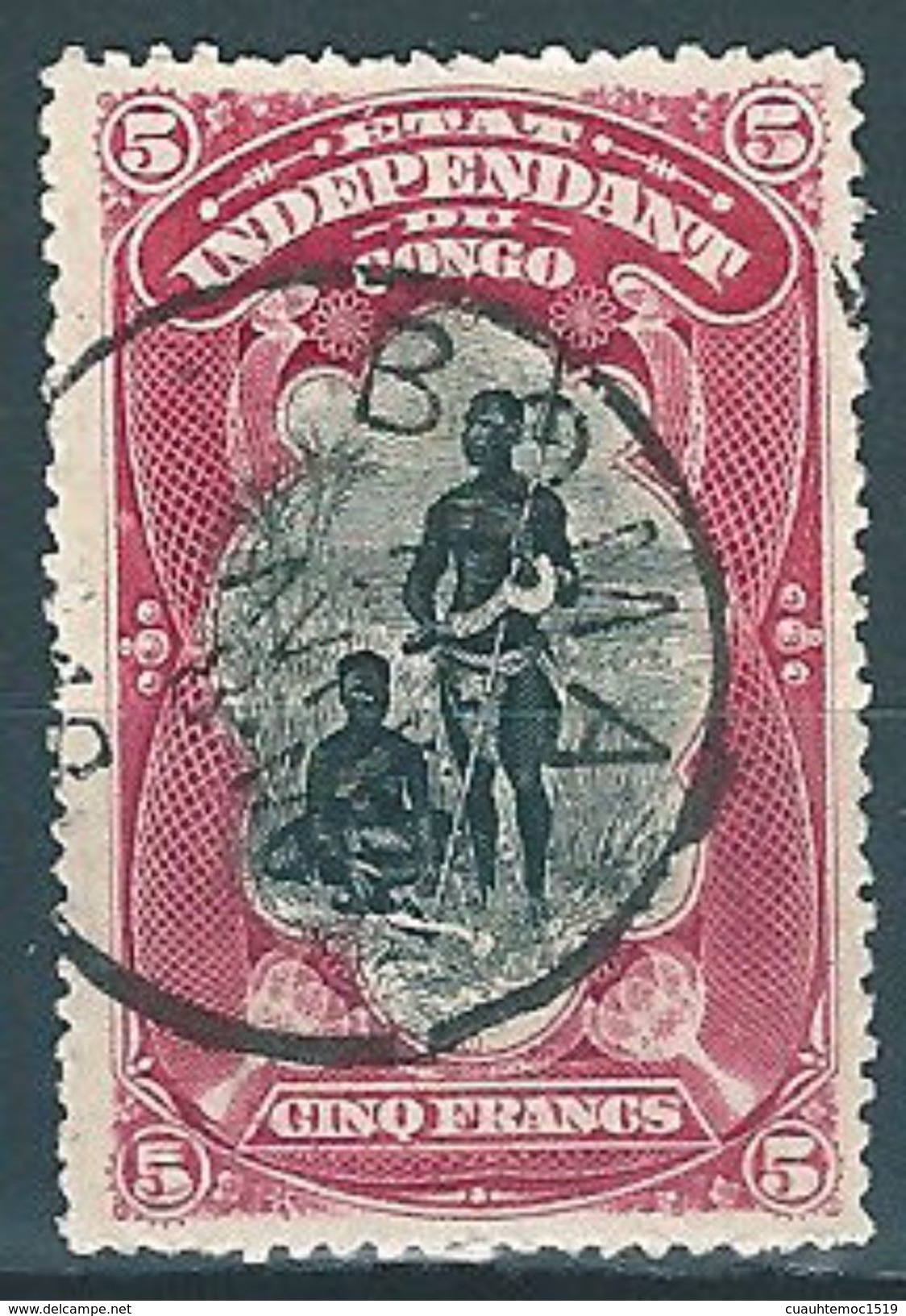 Kongostaat / Etat Independand Du Congo 1894: Nr. 19°; Freimarke 5 Fr. #B21 - 1884-1894