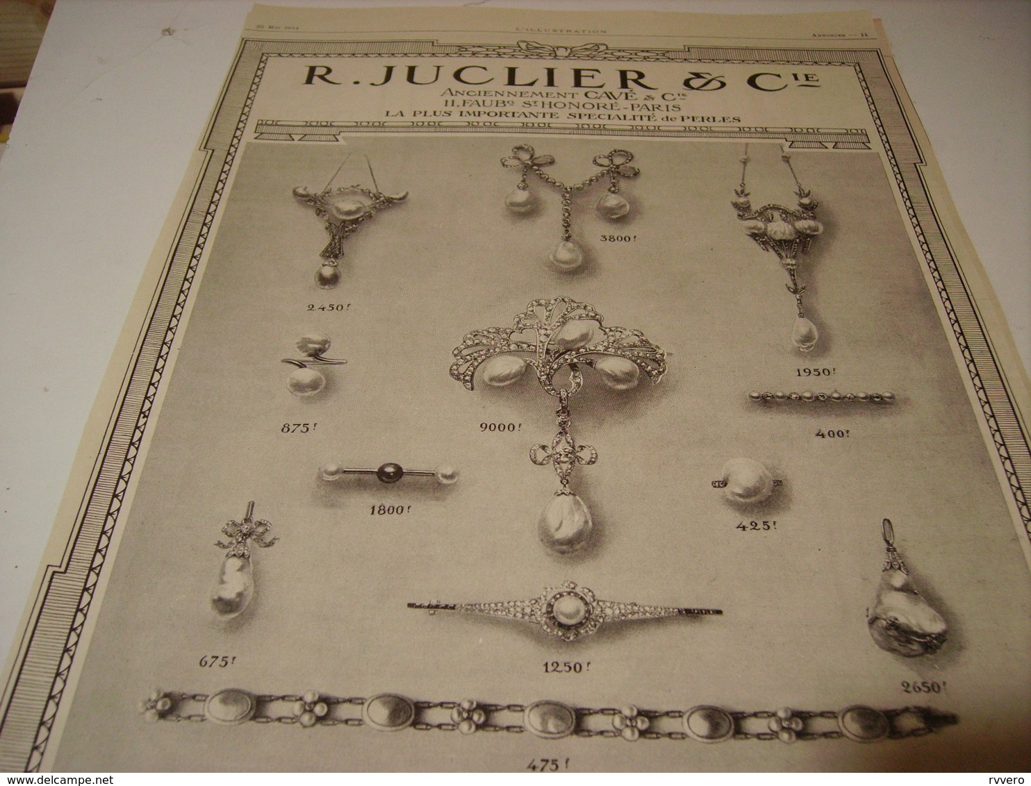 ANCIENNE PUBLICITE  BIJOUX CREATION JUCLIER 1914 - Autres & Non Classés