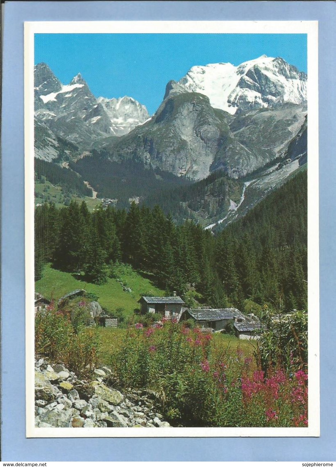 Pralognan-La-Vanoise (73) Hameau De La Chollière Aiguille Des Glières 2 Scans 06/08/1991 Flamme Bouquetin - Pralognan-la-Vanoise