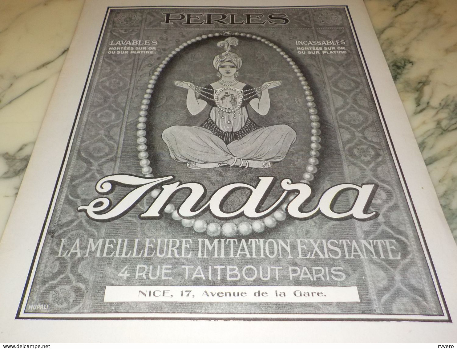 ANCIENNE PUBLICITE PERLES INDRA 1914 - Autres & Non Classés