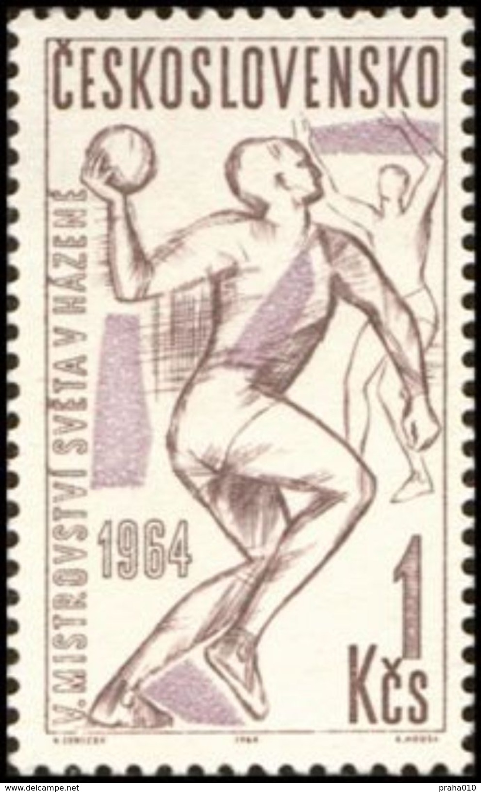 Czechoslovakia / Stamps (1964) 1358: 5th World Handball Championship In Prague; Painter: Nadezda Synecka - Other & Unclassified