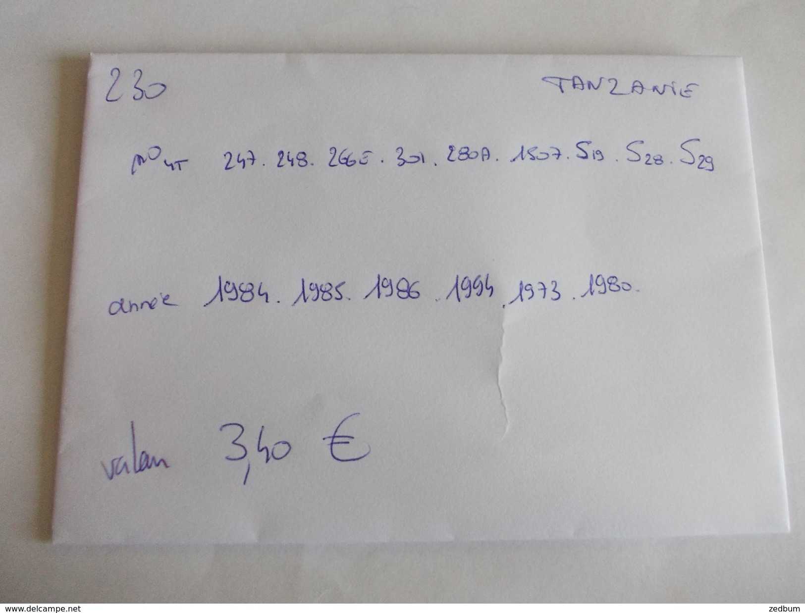 TIMBRE Tanzanie Valeur 3.40 &euro; - Tanzania (1964-...)