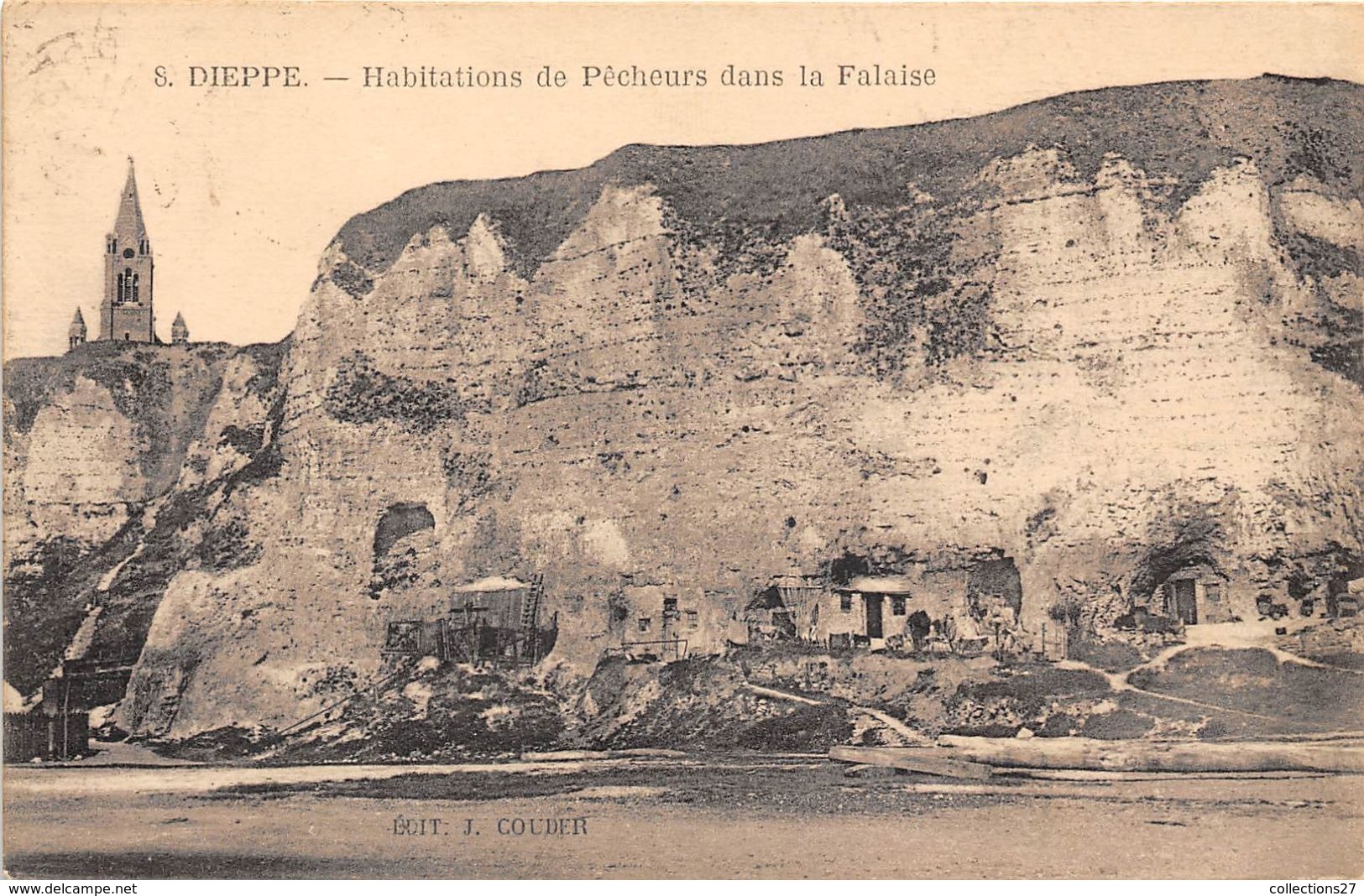 76-DIEPPE- HABITATIONS DE PÊCHEURS DANS LA FALAISE - Dieppe