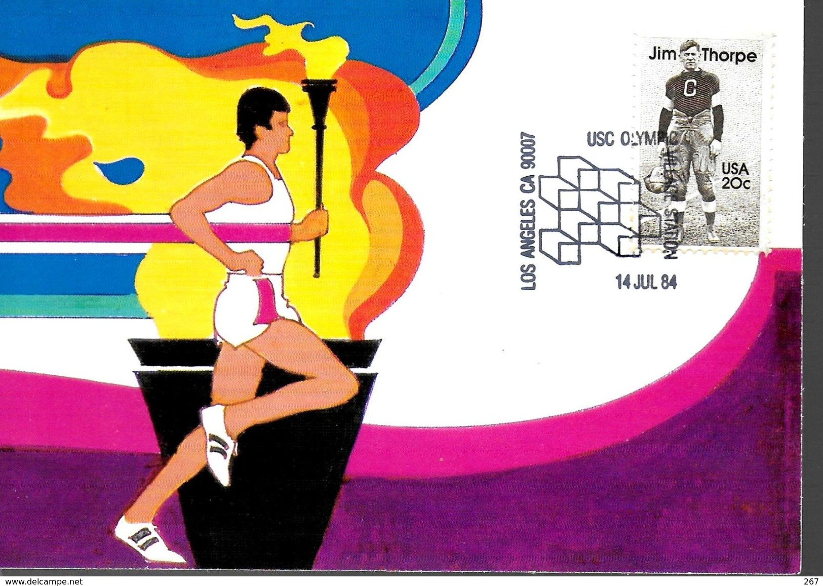 USA  Carte Maxi 1984 Jim Thorpe Football Americain - Otros & Sin Clasificación