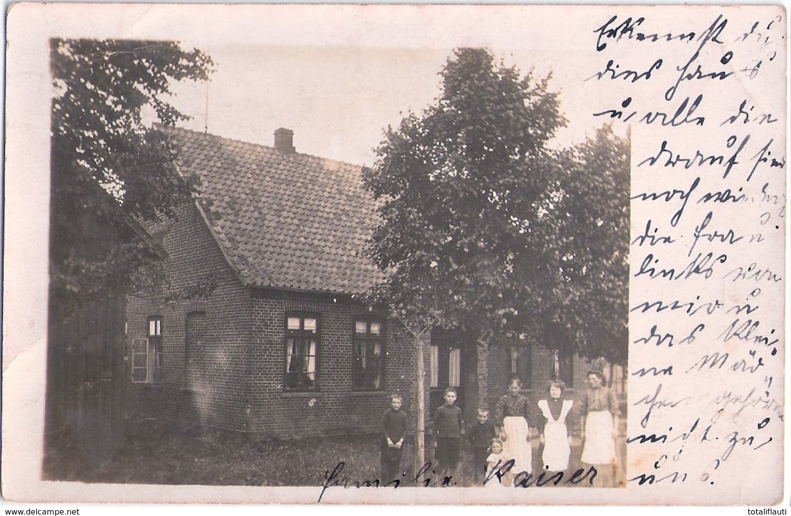 BASSUM Kr Diepholz Familie Kaiser Vor Ihrem Haus Original Private Fotokarte 16.1.1911 Gelaufen Nach Oldenburg - Diepholz