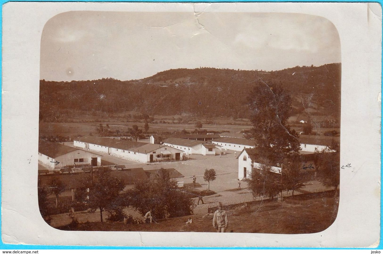 DOBOJ - Military Camp  ( Bosnia And Herzegovina ) ** REAL PHOTO ** K.u.K. Militarypost *  Travelled 1916. To Kotor - Bosnia Y Herzegovina