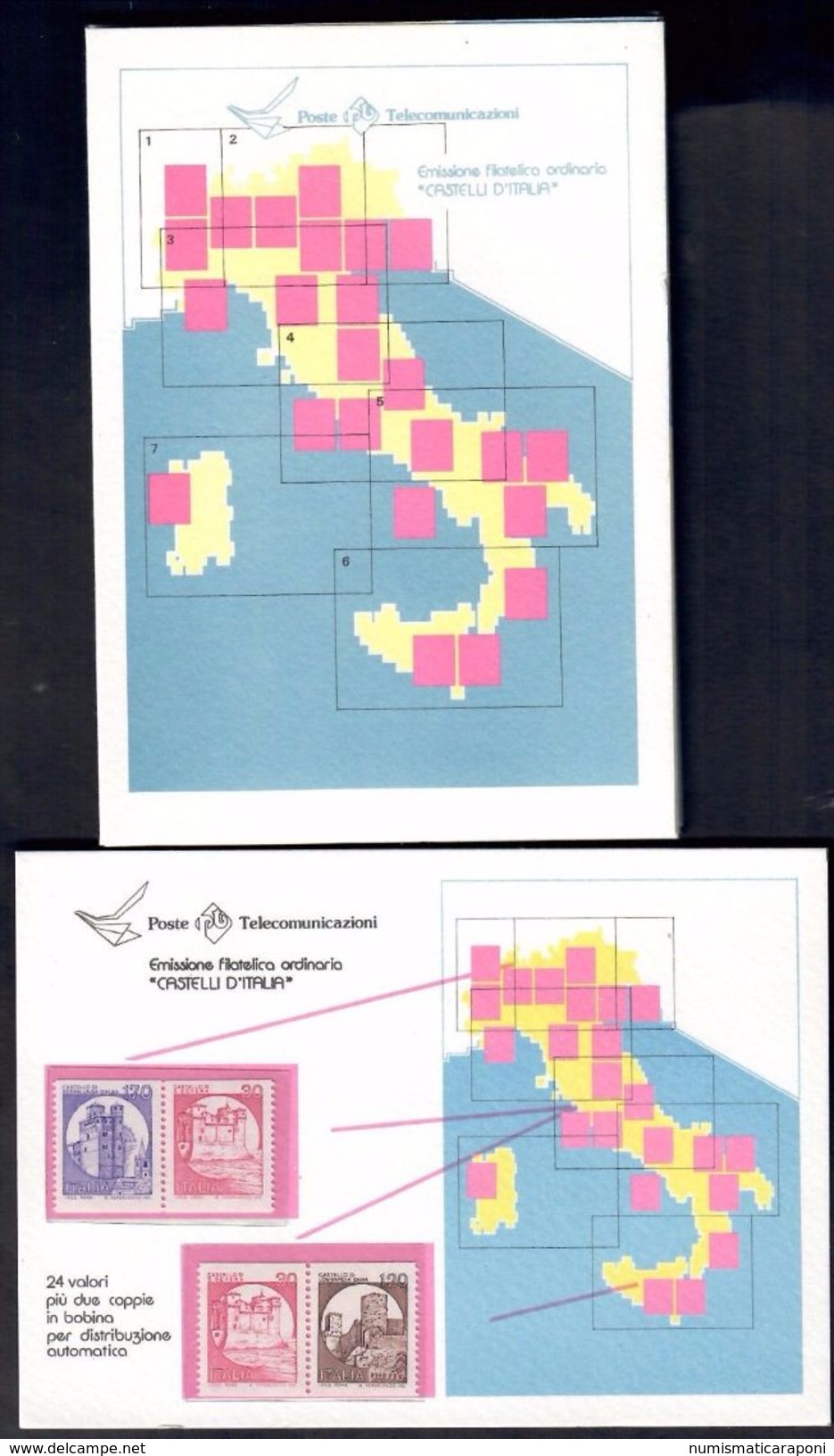 ITALIA CARNET EMISSIONE FILATELICA CASTELLI D'ITALIA E CARTOLINA 28 Valori - 1961-70: Marcofilie