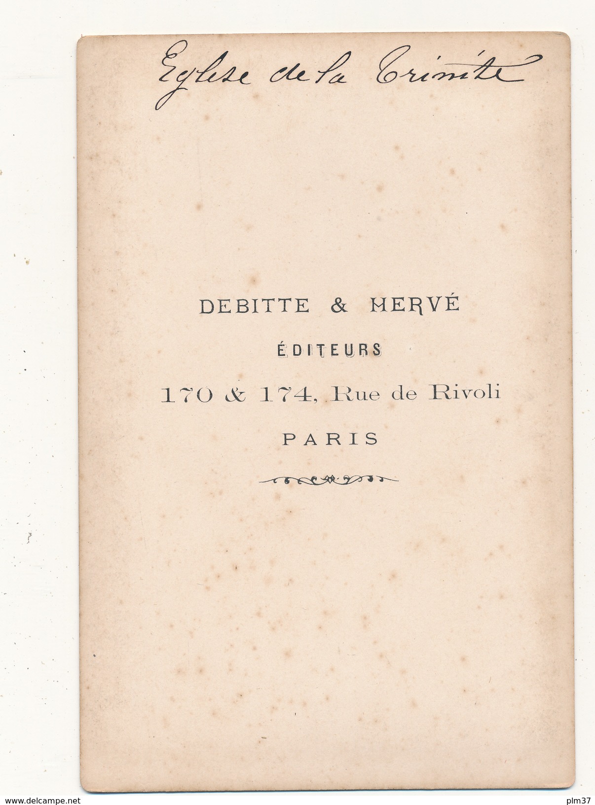 DEBITTE & HERVE , PARIS - Photo  Format Cabinet - L'Eglise De La Trinité - Anciennes (Av. 1900)