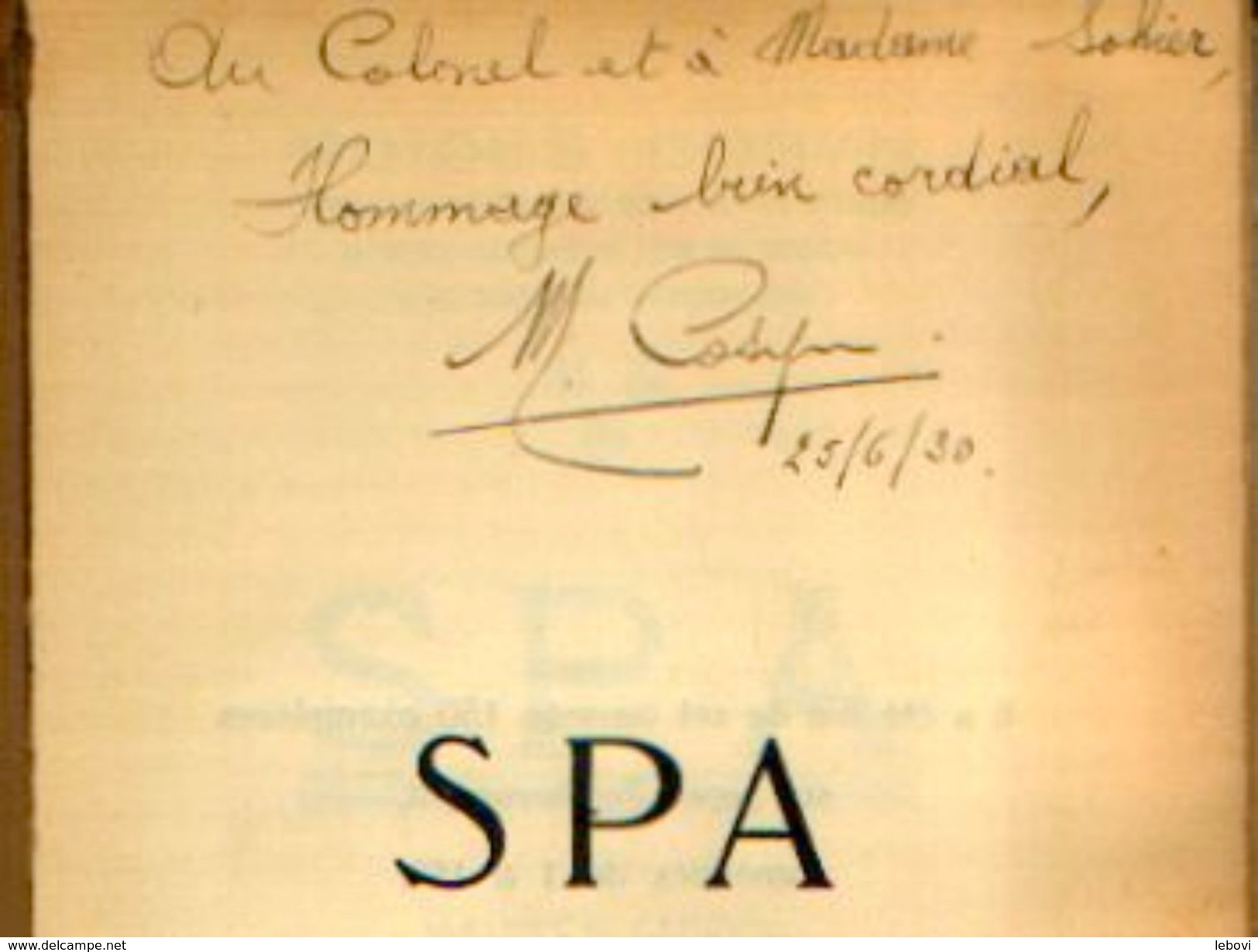 « SPA » COSYN, Maurice- Guides Cosyn (1930)  &ndash; Exemplaire N° 11/150 Dédicacé Au Colonel SOHIER Par Cosyn, M. - Belgium
