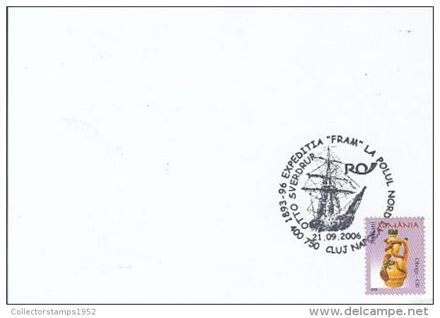 64643- FRAM SHIP ARCTIC EXPEDITION, CREW, SPECIAL POSTCARD, 2006, ROMANIA - Expéditions Arctiques