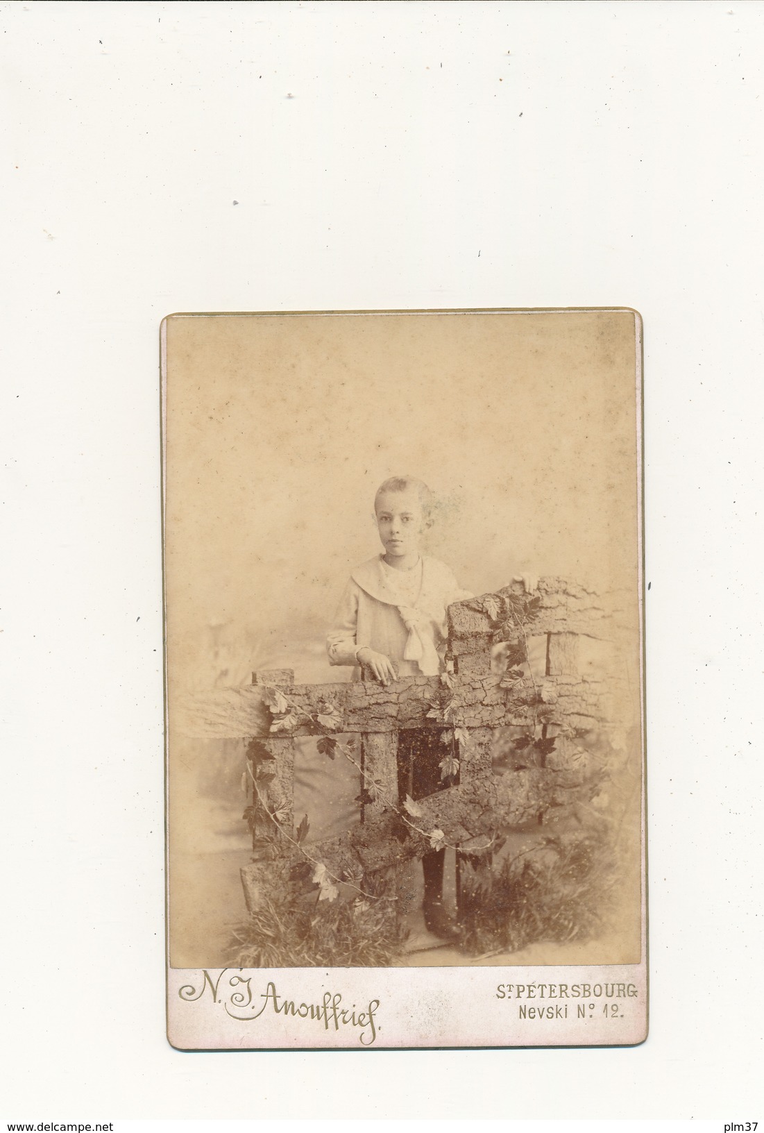 N. J. ANOUFFRIEF, SAINT PETERSBOURG - Photo Format Cabinet - Jeune Garçon - Anciennes (Av. 1900)