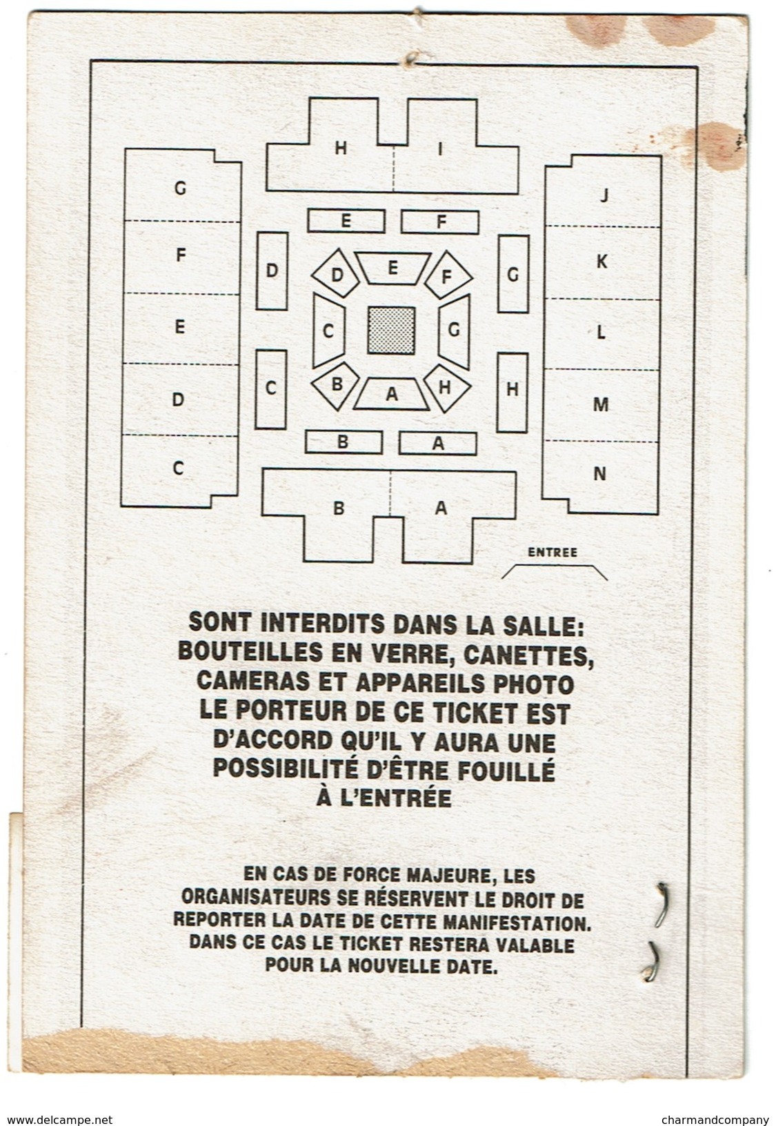 Ticket D'entrée Championnat Du Monde De Boxe - Jean-Marc Renard / Antonio Esparragoza - 2 Juin 1989 - 2 Scans - Other & Unclassified