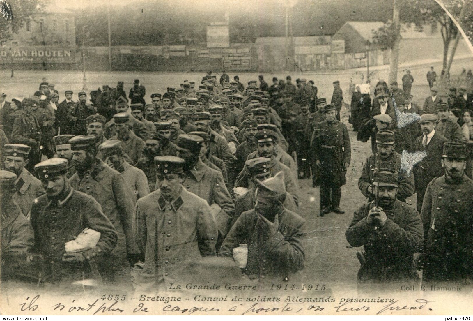 Militaria Guerre 1914 15 Bretagne Convoi Soldats Allemands Prisonniers Cachet Militaire 46 è Régiment Voir Verso - Personaggi