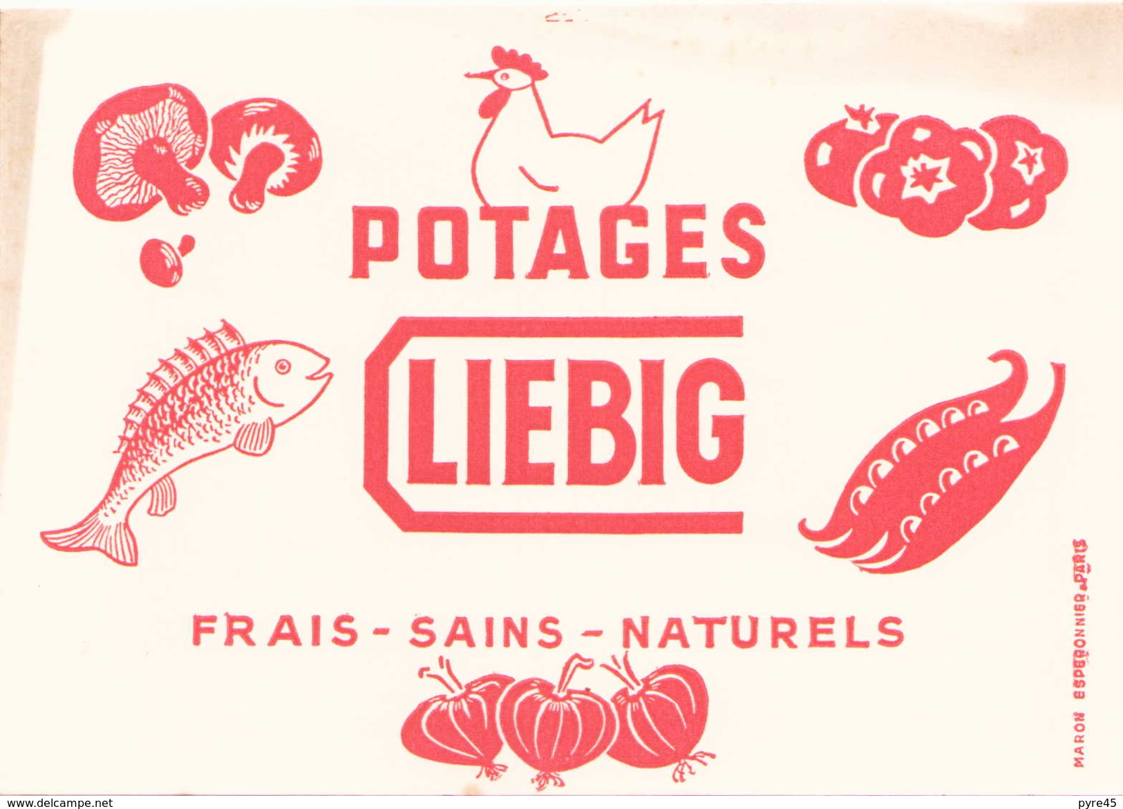 France Buvard   Potage Liebig ( Pliure, Taches ) 20 Cm X 14,5 Cm - Minestre & Sughi