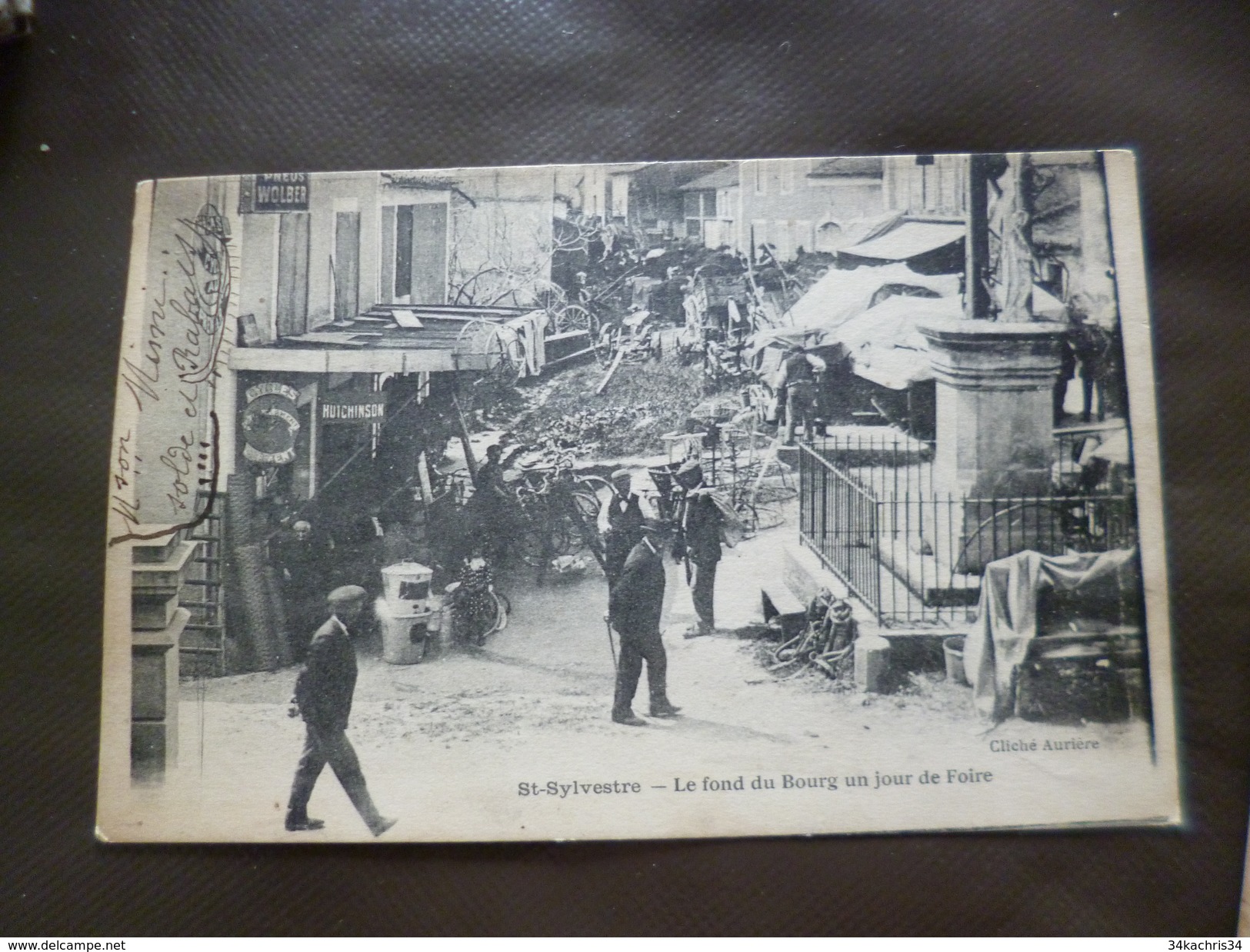 CPA 07 Ardèche Saint Sylvestre Le Fond Du Bourg Un Jour De Foire    TBE - Autres & Non Classés