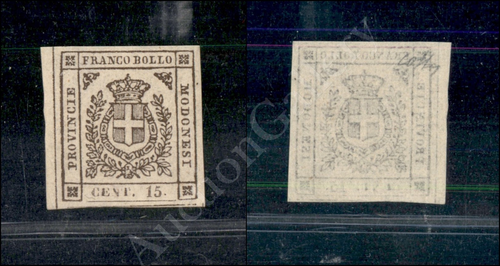 1859 - Governo Provvisorio - 15 Cent Bruno (13) Bordo Di Foglio - Gomma Integra - Molto Bello - Cert. Colla (7.500) - Autres & Non Classés