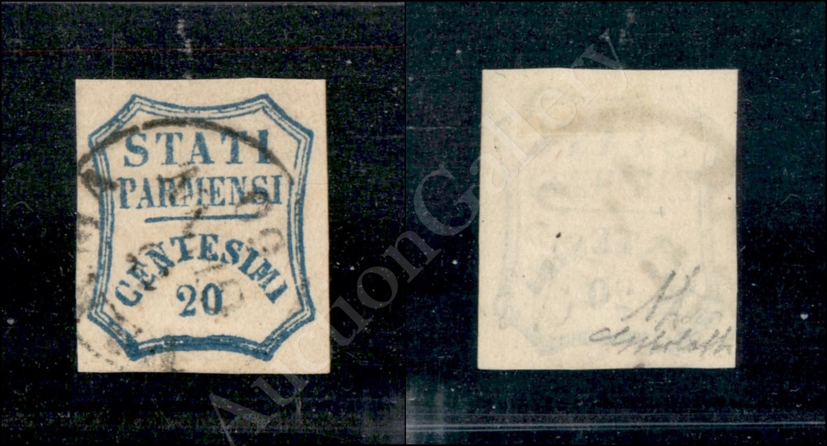 1859 - 20 Cent Azzurro (15) - Molto Bello - Diena + G.Bolaffi (500) - Autres & Non Classés