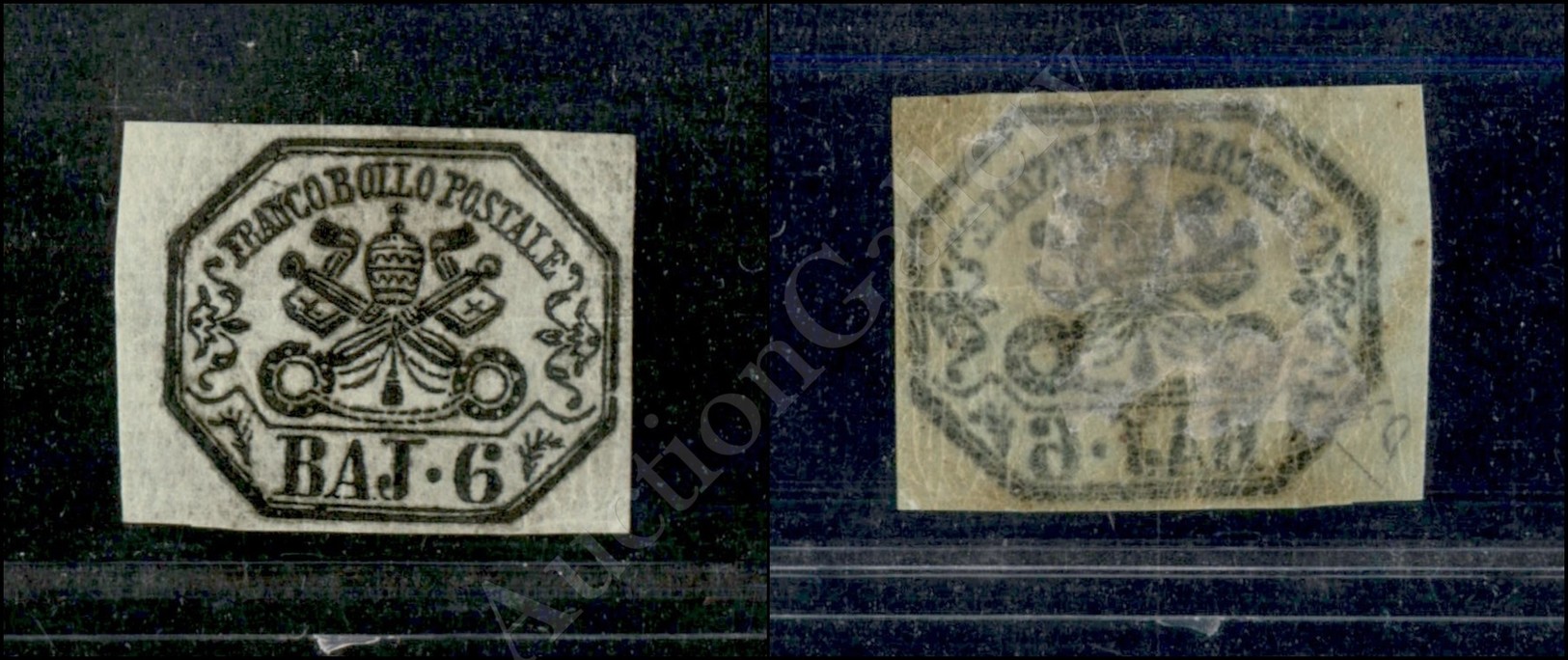 1852 - 6 Baj Grigio Verdastro (7db) Con Decalco - Nuovo Con Gomma - Diena (350) - Otros & Sin Clasificación