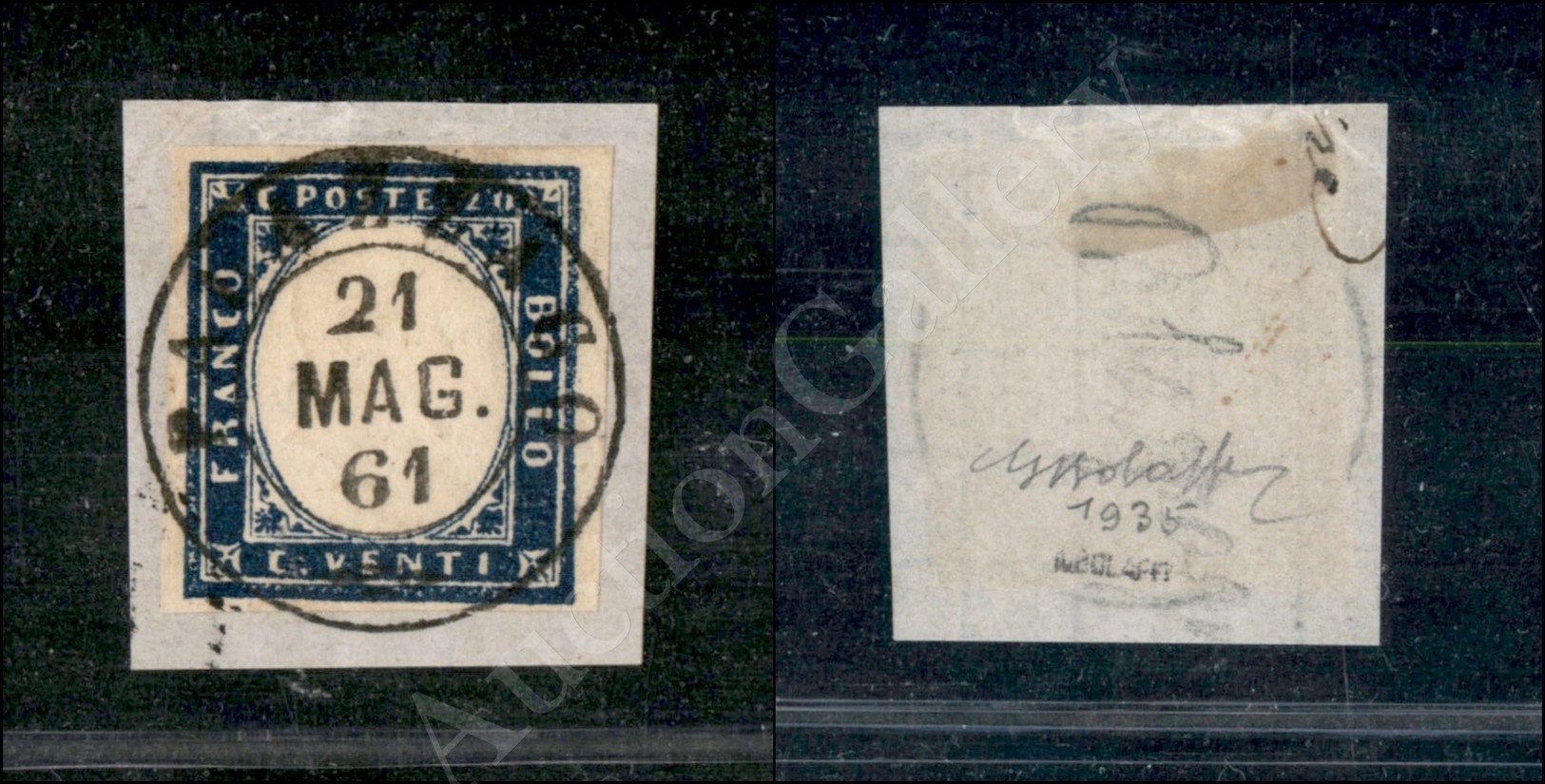 Palazzago (Pt.9) - 20 Cent Azzurro (15C) Su Frammento 21.5.61 - Molto Bello - G.Bolaffi (450) - Autres & Non Classés