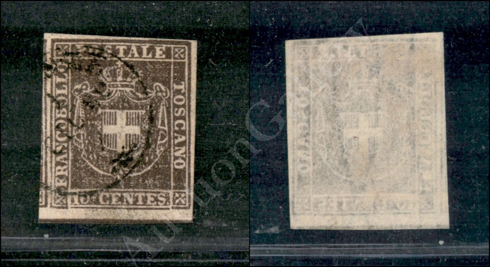 1860 - 10 Cent Bruno (19) Con Grandi Margini E Parte Di Linea Di Riquadro In Basso + Parte Di Vicino A Sinistra - Molto - Autres & Non Classés