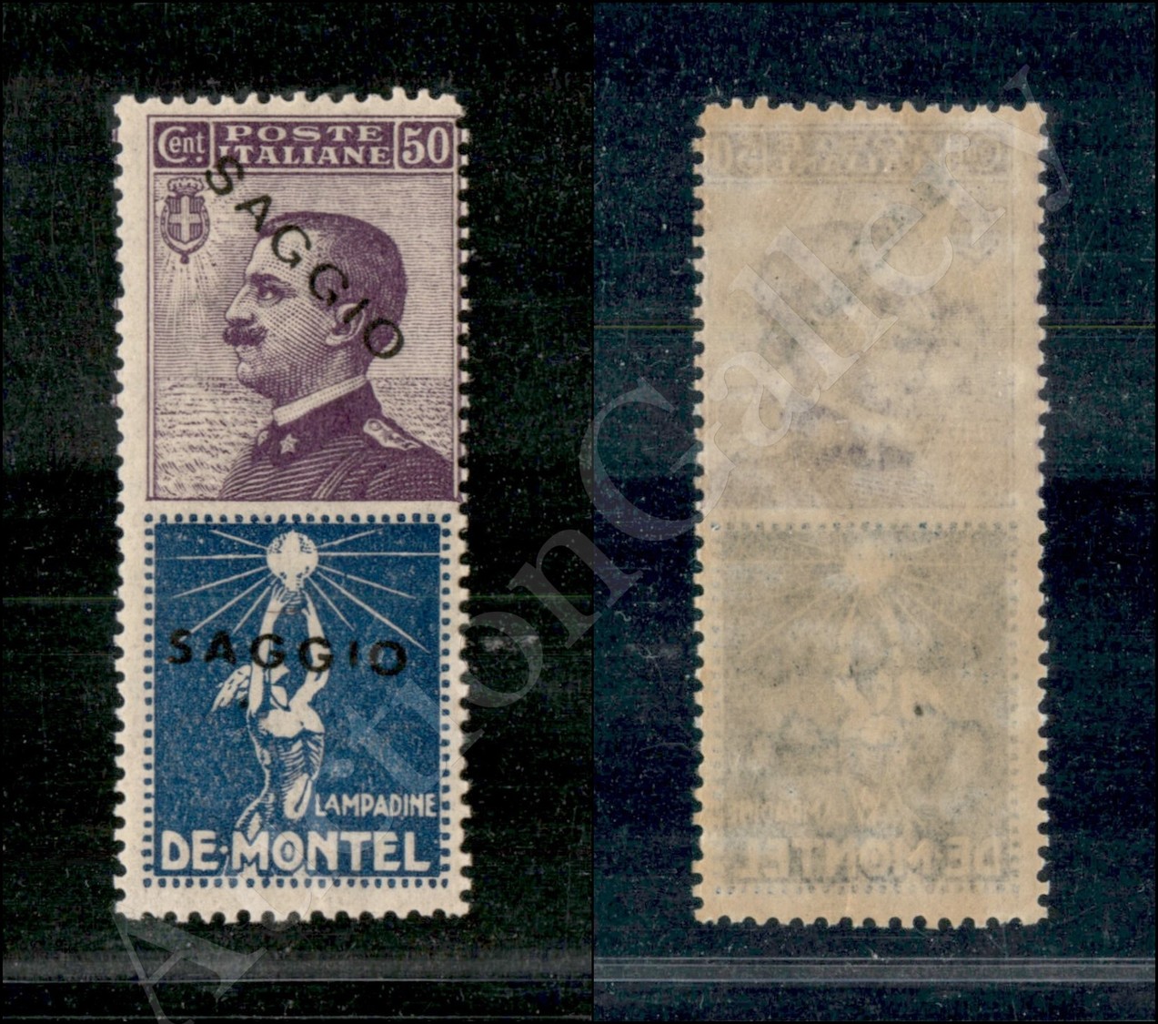 1924 - Saggio - 50 Cent De Montel (12 - Pubblicitari) Con Doppia Soprastampa Saggio Di Due Tipi Diversi - Gomma Integra - Autres & Non Classés