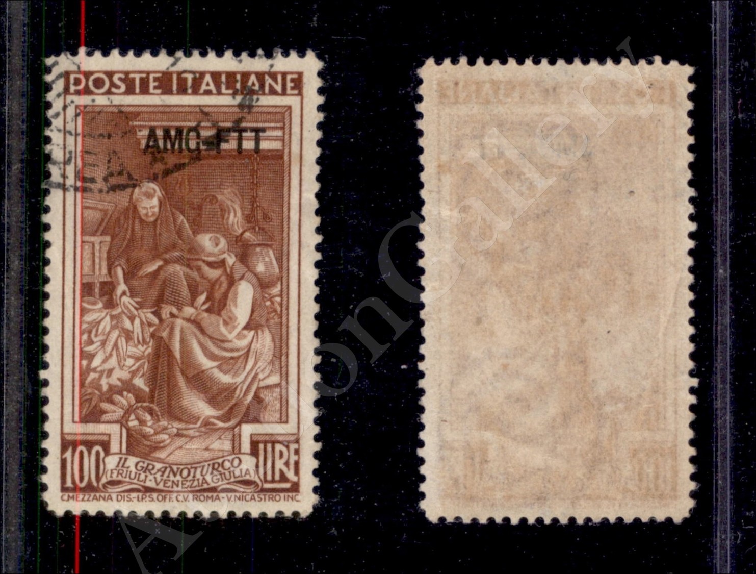 1950 - 100 Lire Italia Al Lavoro (106/II) Dentellato 14 1/4 X  13 1/4 - Cert. AG (450) - Autres & Non Classés