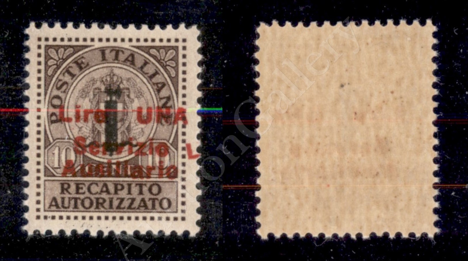 1945 - 1 Lira Su 10 Cent Recapito Autorizzato (2b) Con Doppia Soprastampa (una Obliqua/solo L A Destra) - Molto Bello - - Autres & Non Classés