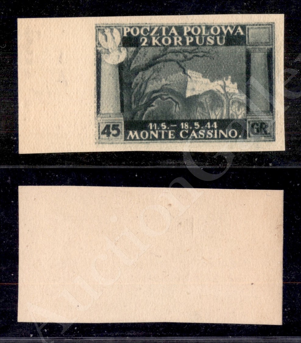 1946 - 45 Groszy Verde (5B/I) Carta Giallastra Spessa - Bordo Foglio - Lombardo-Vénétie