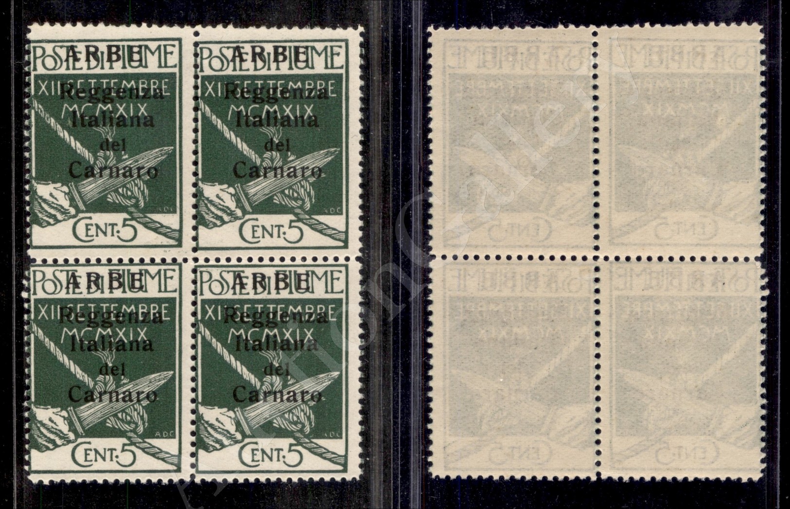 Arbe - 1920 - Quartina Del 5 Cent (1) - Gomma Integra - Cert. AG (5.000) - Autres & Non Classés