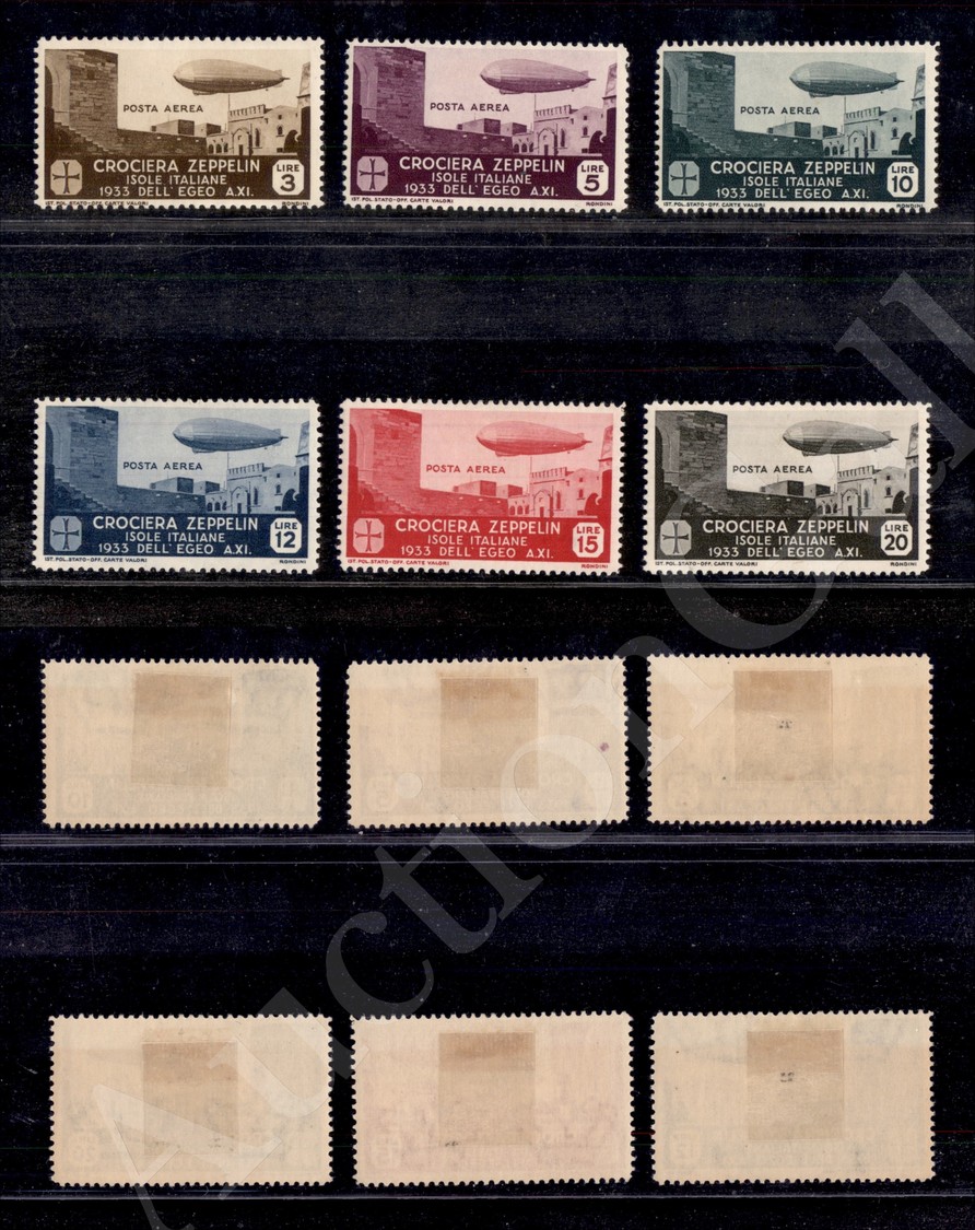 1933 - Zeppelin (22/27 - Aerea) - Serie Completa - 6 Valori Nuovi Con Gomma (700) - Autres & Non Classés
