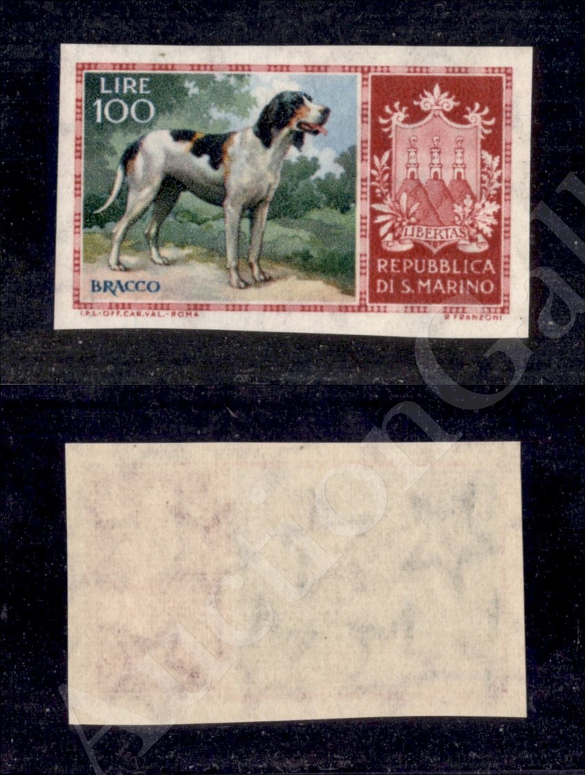 1956 - 100 Lire Cani Di Razza (448) Non Dentellato - Gomma Integra - Lombardo-Vénétie