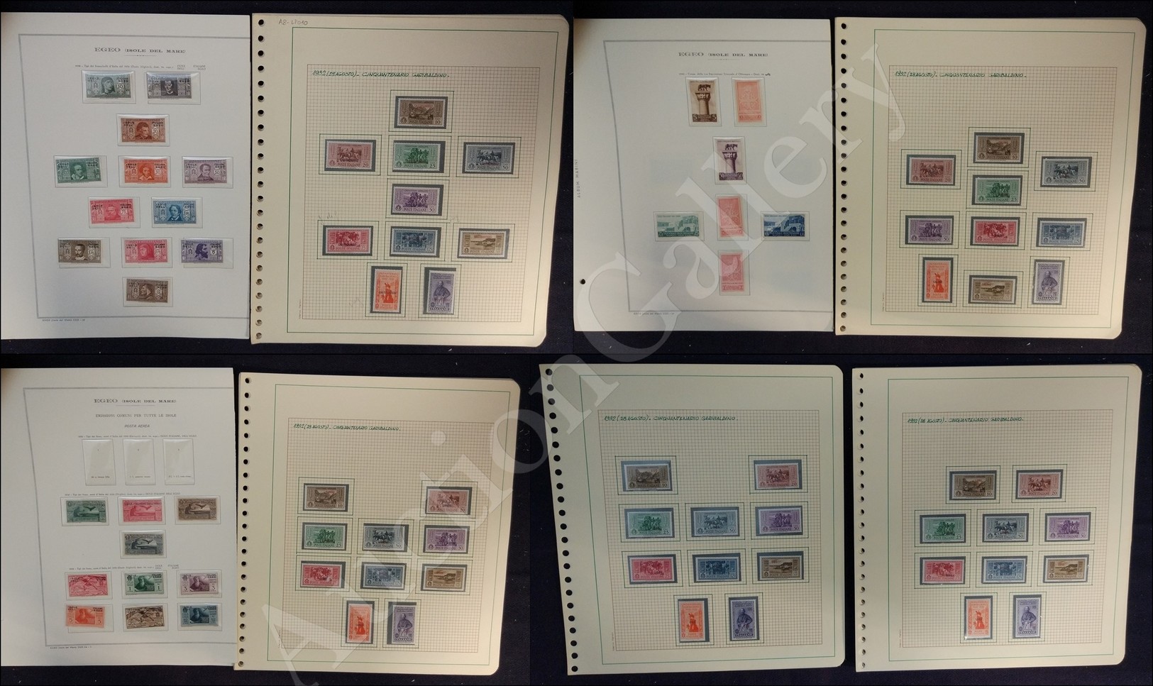 Egeo - 1912/1932 - Inizio Di Collezione Su Fogli Marini + Emissione Per Ciascuna Isola Del Cinquantenario Garibaldino Su - Otros & Sin Clasificación