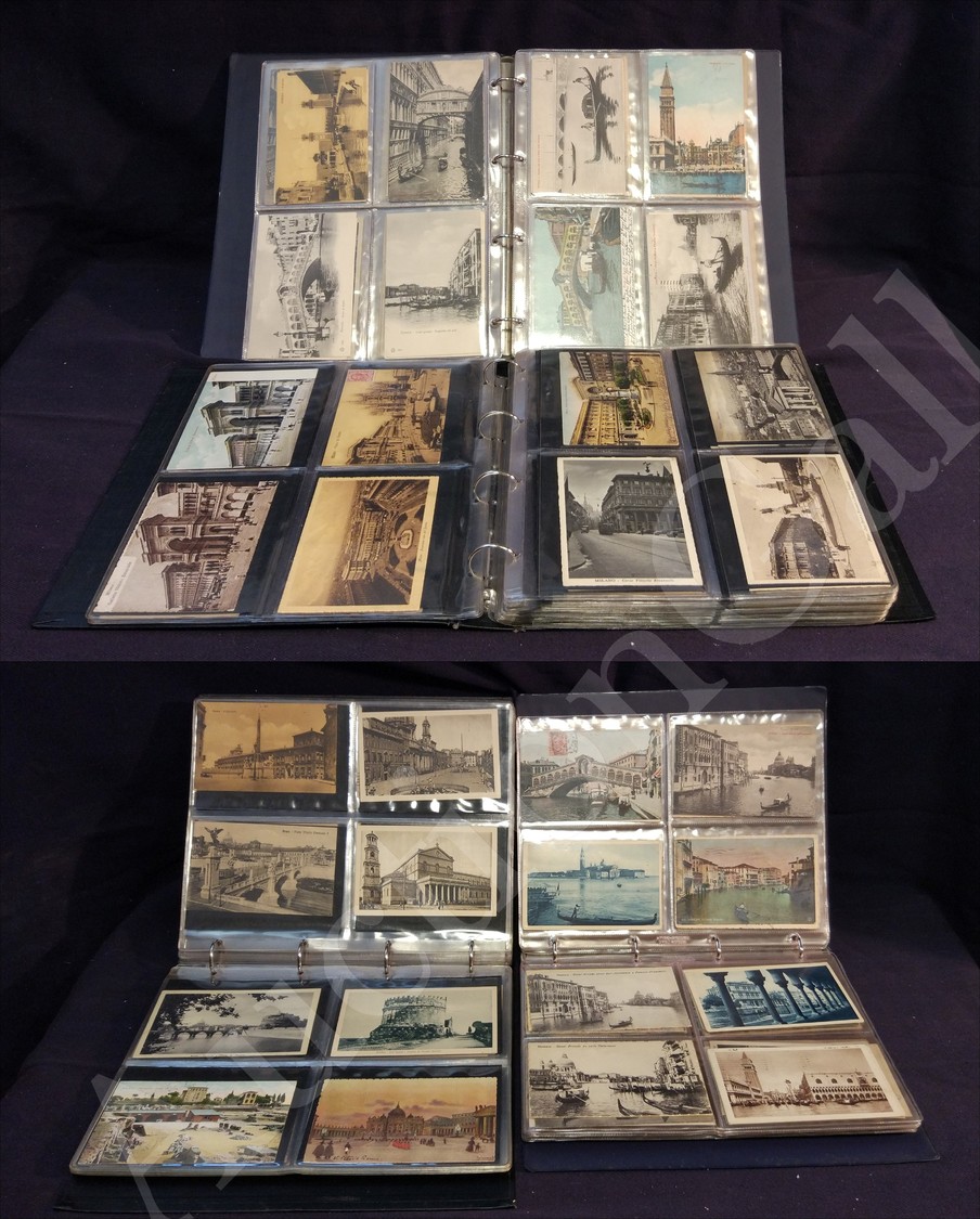 Cartoline - 1900 - Milano + Roma + Venezia - Due Album Con Circa 390 Cartoline Paesaggistiche Del Periodo Di - Monde