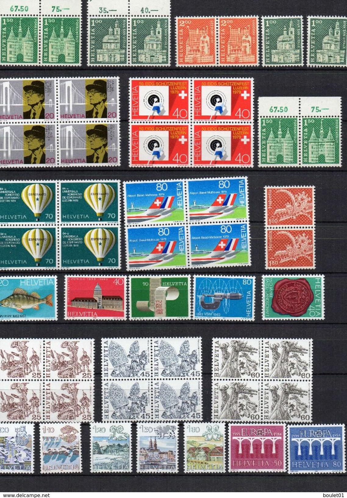 Lot De 108 Timbres Neufs Pour Une Valeur Faciale De 83 FS Soit Environ 73 Euros Vendu Au Tiers De La Faciale - Verzamelingen