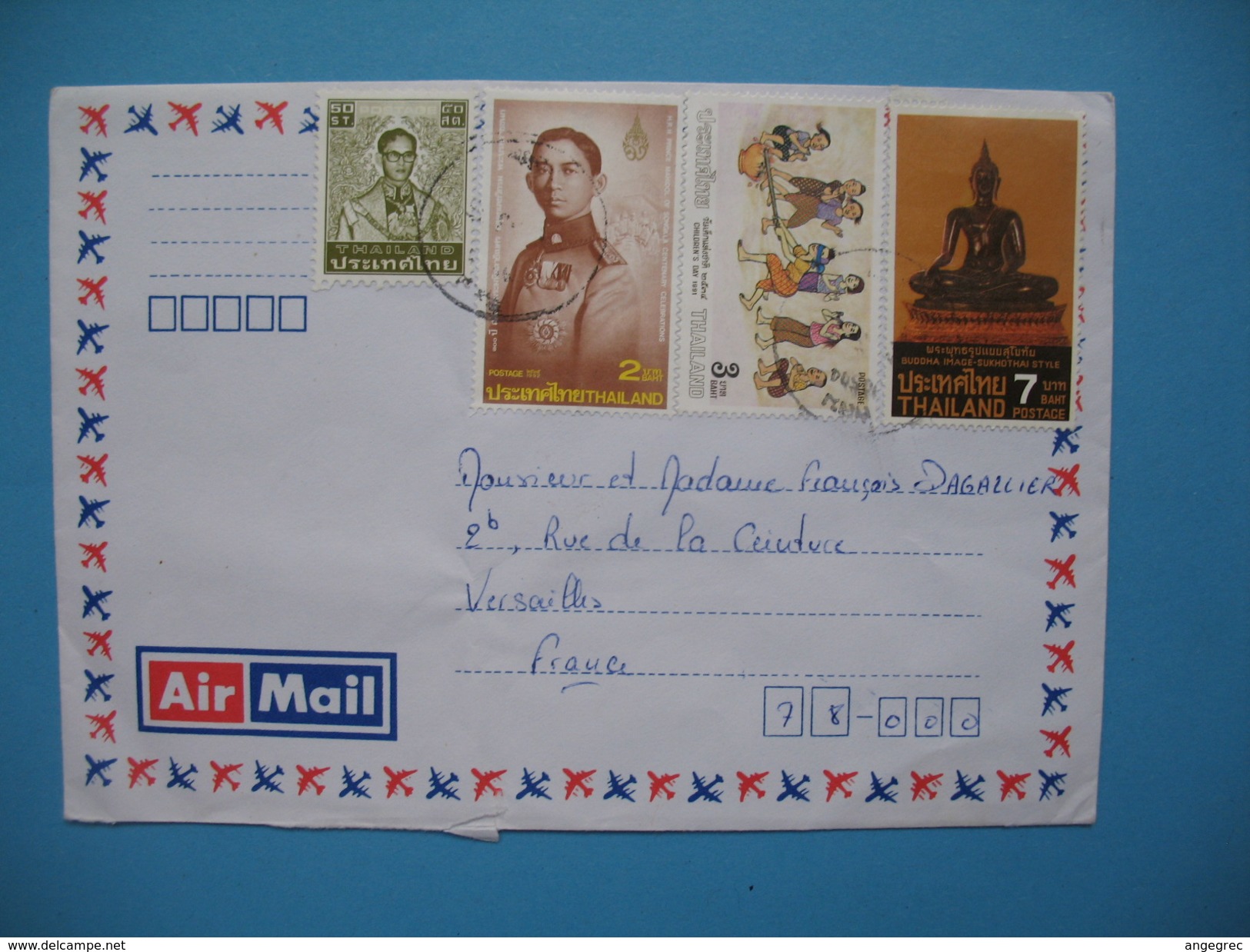 Lettre De Thailand  , Pour La France  Versailles - Thaïlande