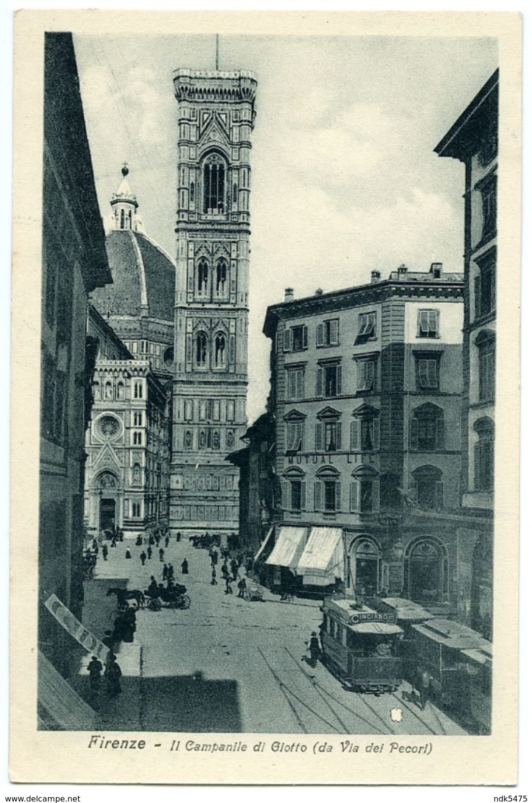 ITALIE : FIRENZE - IL CAMPANILE DI GIOTTO (DA VIA DEI PECORI) - Firenze