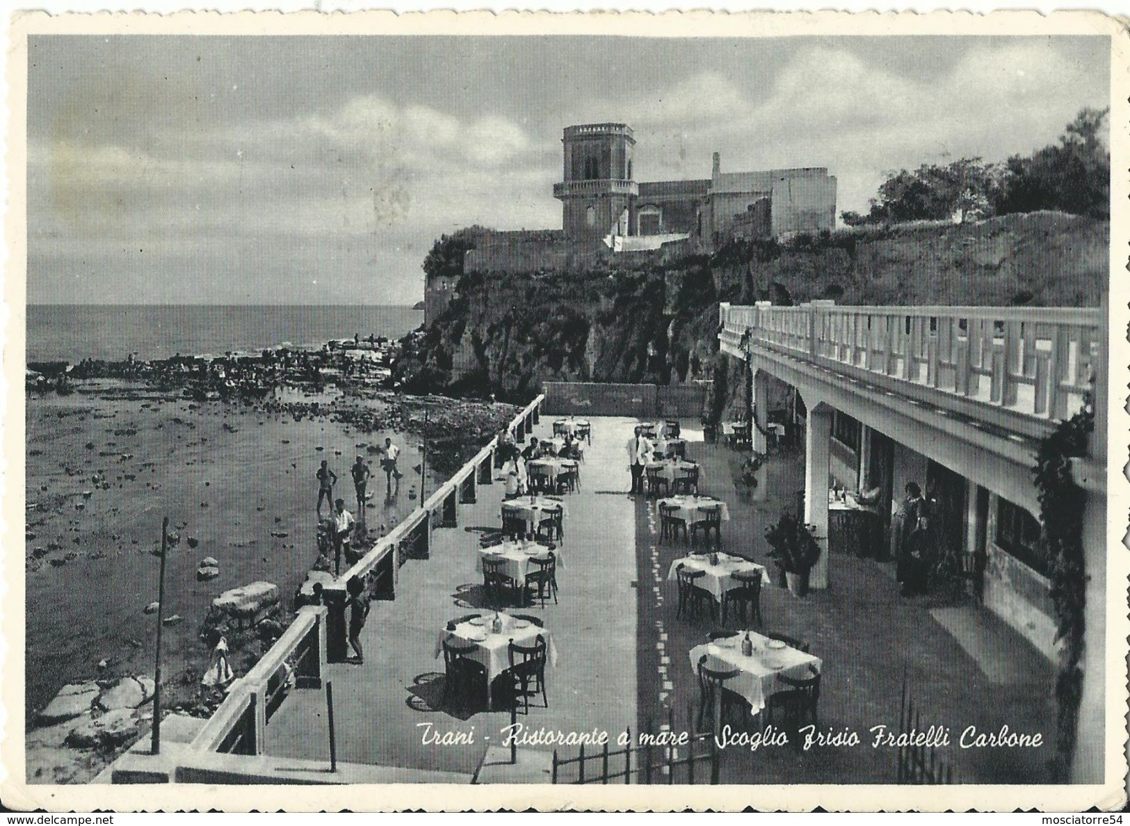 Trani - Ristorante A Mare - Scoglio Frisio Fratelli Carbone - Viagg. 1956 - Trani