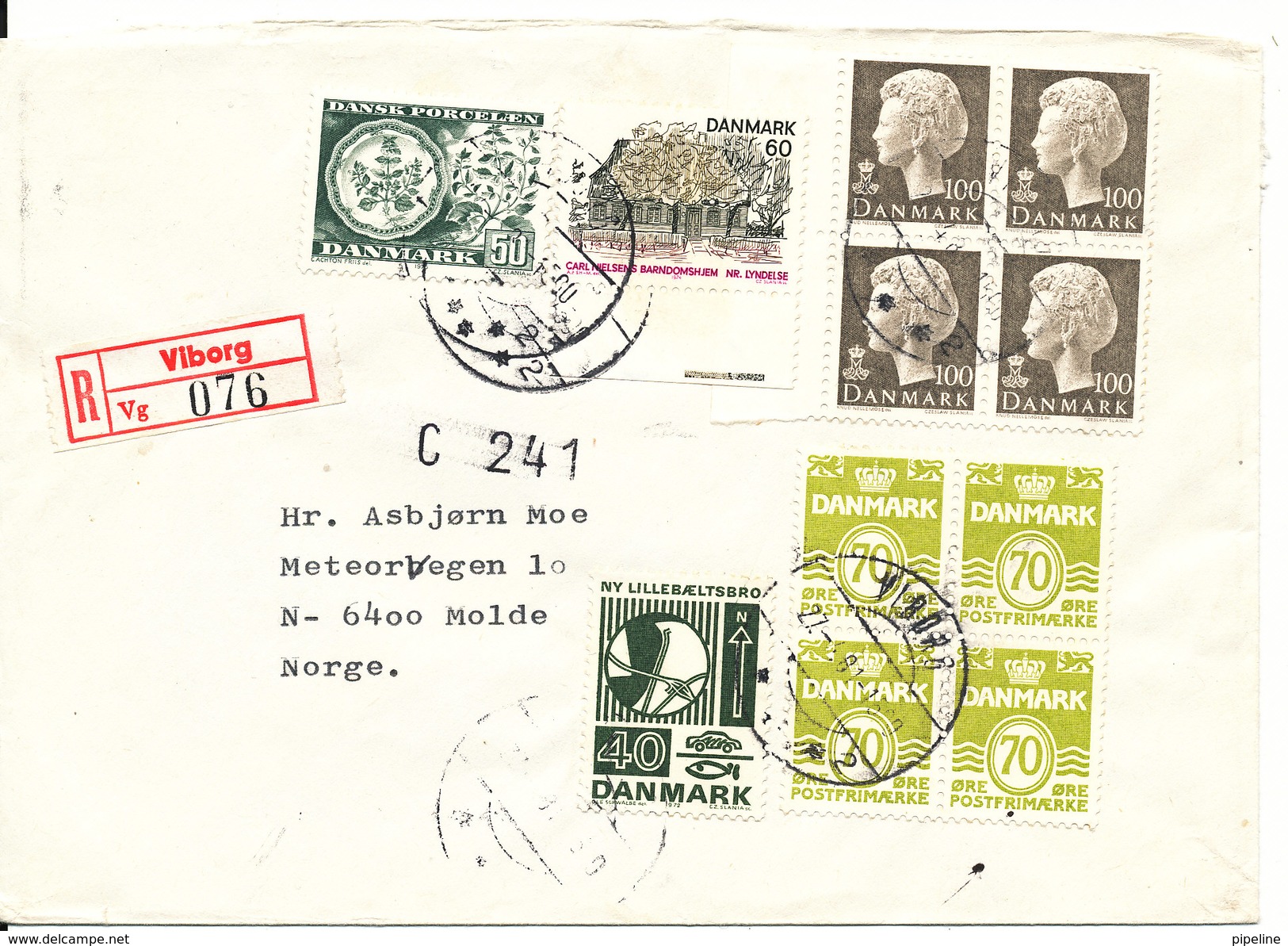 Denmark Registered Cover Viborg 27-4-1981 Sent To Norway - Covers & Documents