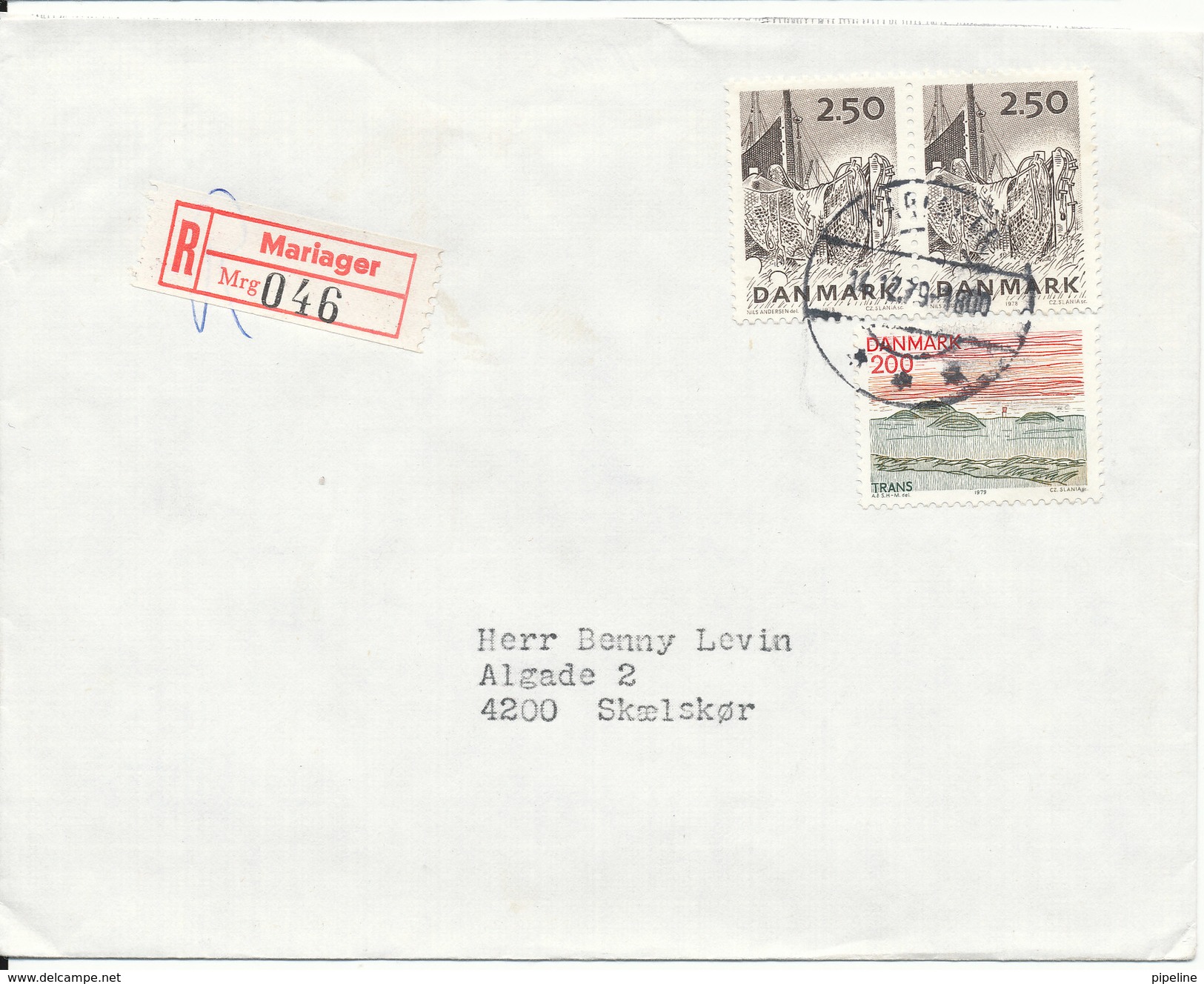 Denmark Registered Cover Sent To Norway Mariager 14-12-1979 - Covers & Documents