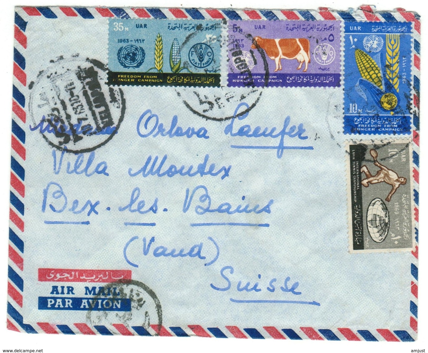 Egypte // UAR //  Lettre Pour La Suisse Par Avion - Lettres & Documents