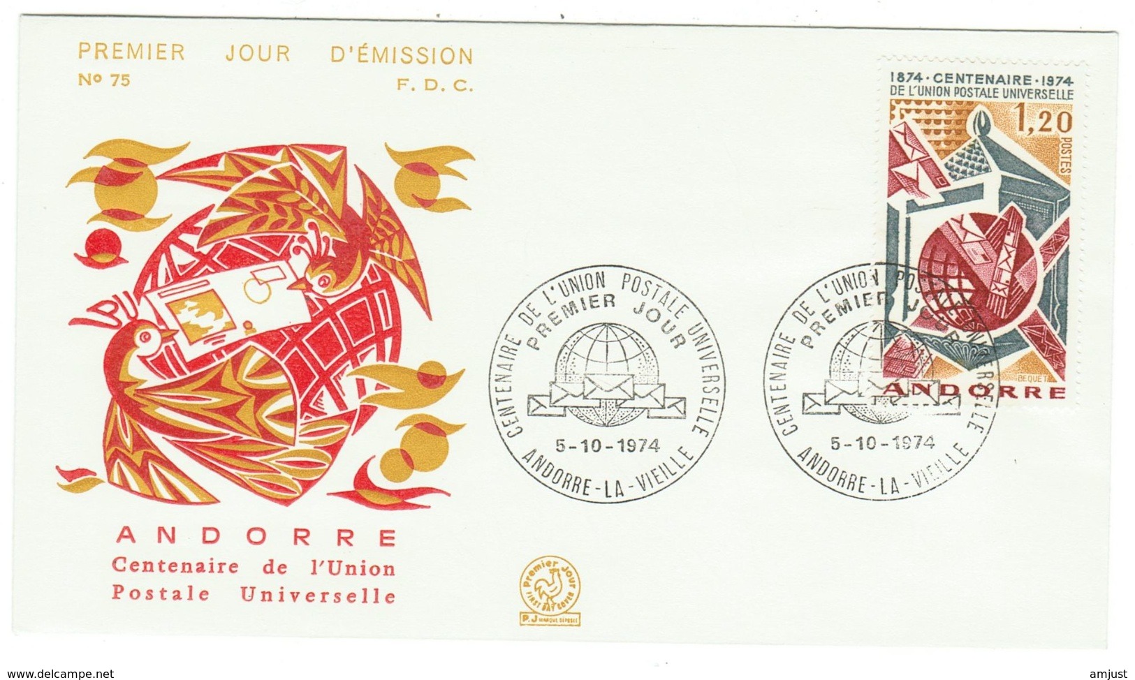 Andorre // FDC // 100 Ans De L'UPU - FDC