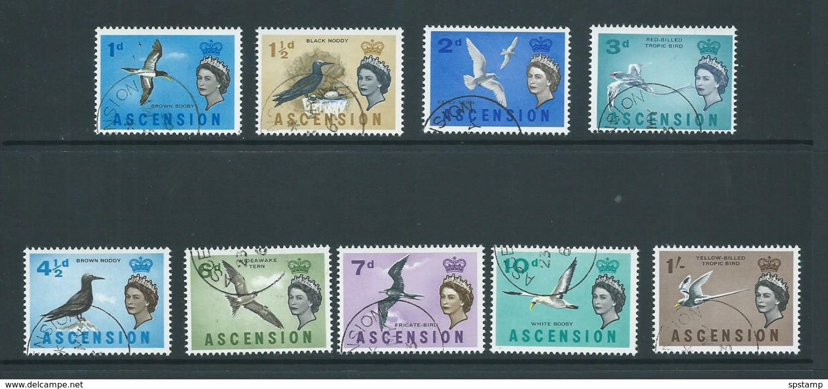 Ascension 1963 Bird Definitives Short Set Of 9 To 1 Shilling Tropic Bird FU - Ascension