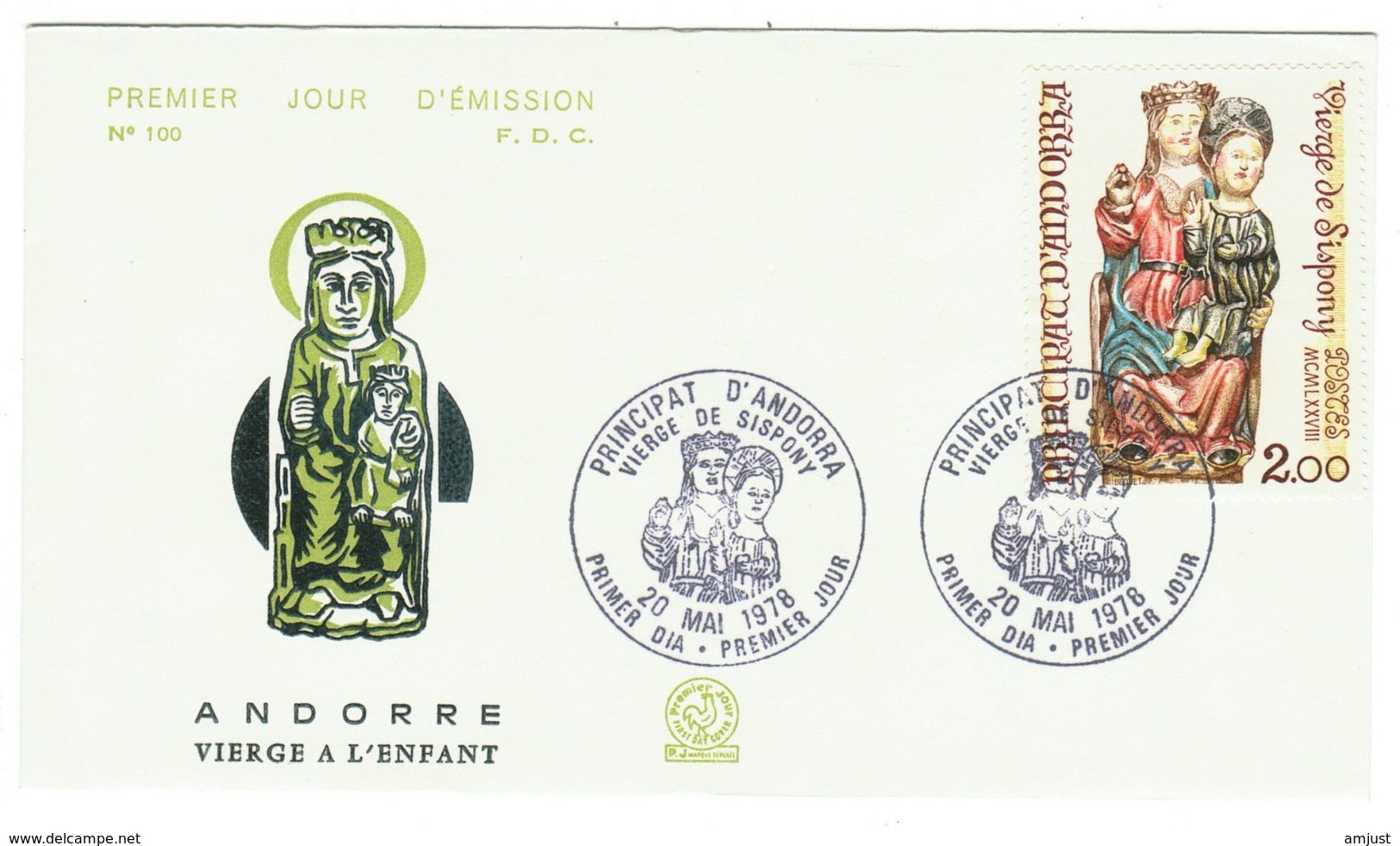 Andorre // FDC // 1978 // Vierge à L'enfant - FDC