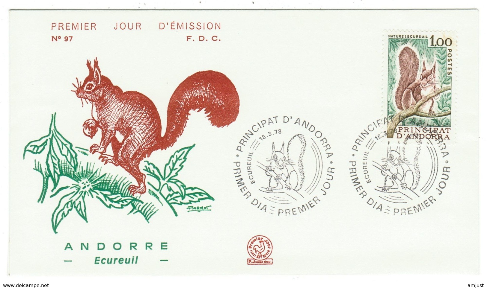 Andorre // FDC // 1978 // L'écureuil - FDC