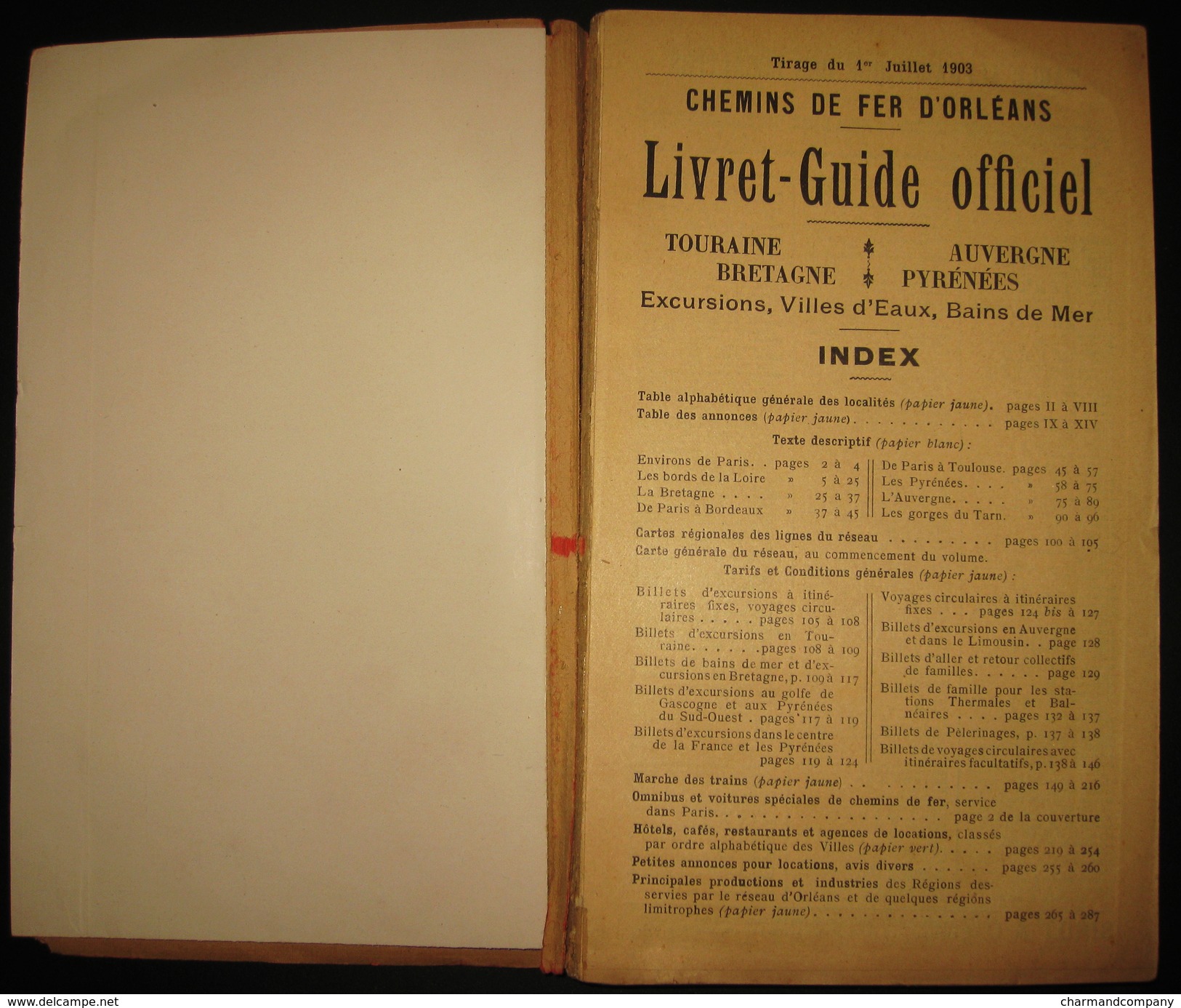 Eté 1903 - Livret-Guide Officiel - Chemins De Fer D'Orléans - Touraine/Auvergne/Bretagne/Pyrénées - 288 Pages - 14 Scans - Europe