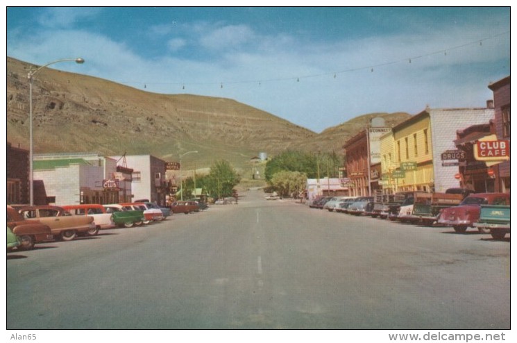 Akco(?) Idaho, Main Street Scene Business District, Autos, C1950 Vintage Postcard - Other & Unclassified