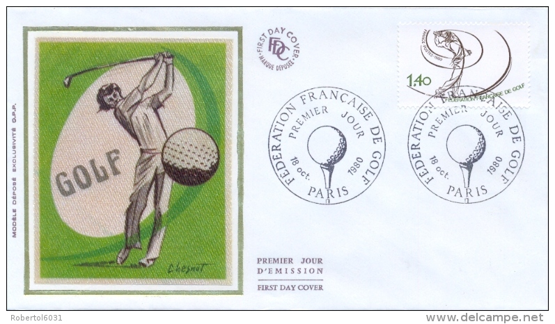 France 1980 FDC French Golf Federation - Golf